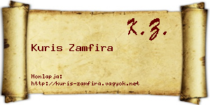 Kuris Zamfira névjegykártya